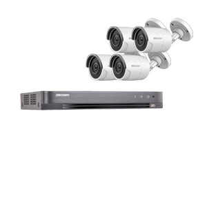 8MP Ultra Low Light Hikvision 4Ch Kit with 4x Wide Angle HD TVI 40M IR Bullet Cameras