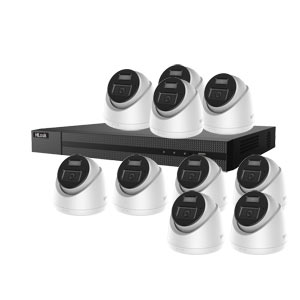 HiLook by Hikvision 16Ch IP CCTV Kit with 10x 8MP 4K Smart Hybrid (IR & ColorVu) IP Turret Camera with 2 Way Audio & PoE