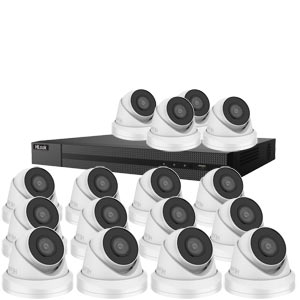 5.0MP HiLook by Hikvision 16 Channel IP CCTV System with 16 Metal Turret Cameras with Built in Mic