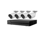 HiLook by Hikvision 4Ch IP-CCTV Kit with 4x 6MP White Bullet Camera with 30m IR, PoE (4mm Lens)