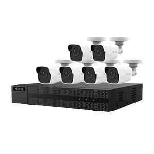 HiLook by Hikvision 8Ch HD-TVI Kit with 6x 8MP EXIR White Bullet Camera with 30m IR Nightvision