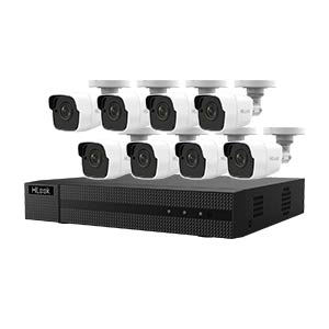 HiLook by Hikvision 8Ch HD-TVI Kit with 8x 8MP EXIR White Bullet Camera with 30m IR Nightvision