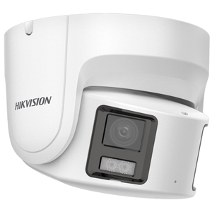 Hikvision DS-2CD2387G2P-LSU-SL 8MP 4K 180 Degree Panoramic ColorVu Dual Lens Fixed Turret White Network Camera with Built in Mic & Speaker #2
