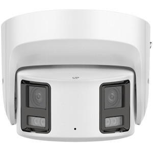Hikvision DS-2CD2387G2P-LSU-SL 8MP 4K 180 Degree Panoramic ColorVu Dual Lens Fixed Turret White Network Camera with Built in Mic & Speaker #3