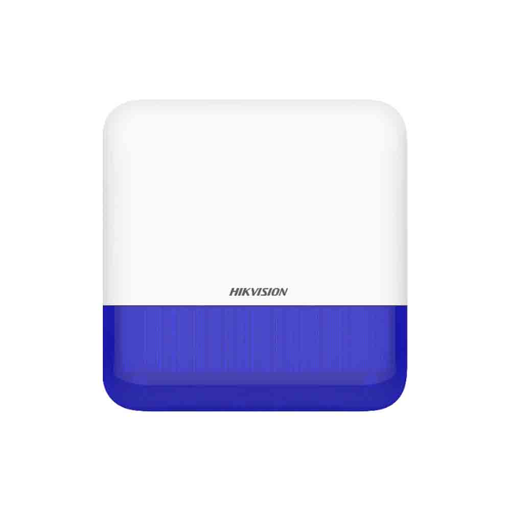 Hikvision DS-PS1-E-WE/Blue Wireless External Sounder Intruder Alarm with Blue Strobe Light