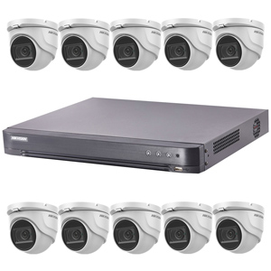 Hikvision 16Ch Turbo HD-TVI CCTV Kit with 10x 5MP 30m IR Turret Audio Camera