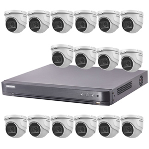 Hikvision 16Ch Turbo HD-TVI CCTV Kit with 16x 5MP 30m IR Turret Audio Camera