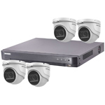 Hikvision 4Ch Turbo HD-TVI CCTV Kit with 4x 5MP 30m IR Turret Audio Camera