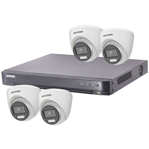 Hikvision "ColorVu" 4Ch Turbo HD-TVI CCTV Kit with 4x 5MP Full Time Colour Turret Camera