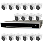 Hikvision 16Ch NVR IP CCTV Kit with 16x Hilook 8MP Turret Camera with 30m IR Night Vision, built in Mic & PoE (2.8mm Lens)