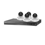 Hikvision 4Ch NVR IP CCTV Kit with 4x HiLook 5MP ColorVu (White Light) PoE Turret Camera with Built in Mic (2.8mm Lens)