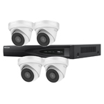 Hikvision 4Ch NVR IP CCTV Kit with 4x HiLook 5MP IP Turret Camera with 30m Night Vision, built in Mic & PoE (2.8mm Lens)