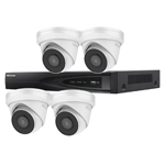 Hikvision 4Ch NVR IP CCTV Kit with 4x Hilook 8MP Turret Camera with 30m IR Night Vision, built in Mic & PoE (2.8mm Lens)
