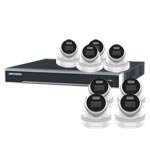 Hikvision 8Ch NVR IP CCTV Kit with 8x HiLook 5MP ColorVu (White Light) PoE Turret Camera with Built in Mic (2.8mm Lens)