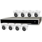 Hikvision 8Ch NVR IP CCTV Kit with 8x HiLook 5MP IP Turret Camera with 30m Night Vision, built in Mic & PoE (2.8mm Lens)