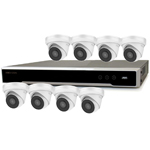 Hikvision 8Ch NVR IP CCTV Kit with 8x Hilook 8MP Turret Camera with 30m IR Night Vision, built in Mic & PoE (2.8mm Lens)