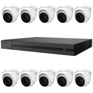 HiLook by Hikvision 16Ch IP CCTV Kit with 10x 120dB WDR 5MP H.265 Motorised Zoom IP Turret Camera