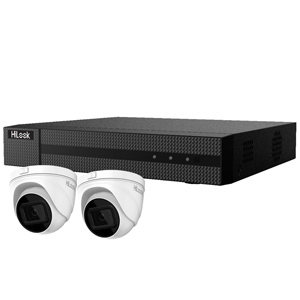 HiLook by Hikvision 4Ch IP CCTV Kit with 2x 120dB WDR 5MP H.265 Motorised Zoom IP Turret Camera