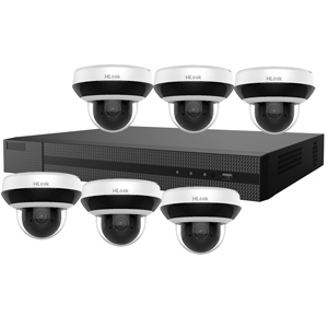 HiLook by Hikvision 8Ch IP CCTV Kit with 6x 4MP H.265 HD 4X Zoom IP Mini PTZ Camera with Built in Mic