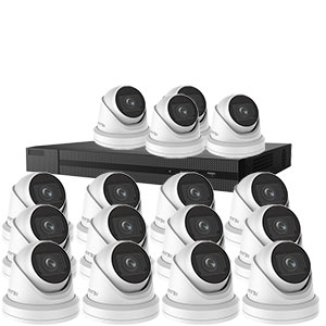 HiLook by Hikvision 16Ch IP-CCTV Kit with 16x 8MP 4K UHD IR Motorised Zoom Turret Camera with PoE & 30m IR (2.8mm to 12mm)