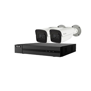 HiLook by Hikvision 4Ch IP-CCTV Kit with 2x 8MP 4K UHD IR Motorised Zoom Bullet Camera with PoE & 30m IR (2.8mm to 12mm)