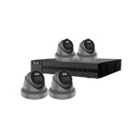 HiLook by Hikvision 4Ch IP-CCTV Kit with 4x 5MP ColorVu Lite Full HD White Light Turret Camera with PoE in Grey (2.8mm Lens)