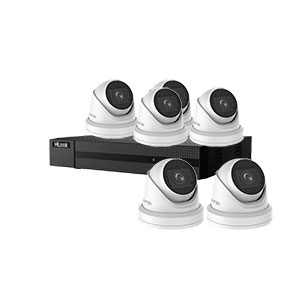 HiLook by Hikvision 8Ch IP-CCTV Kit with 6x 8MP 4K UHD IR Motorised Zoom Turret Camera with PoE & 30m IR (2.8mm to 12mm)
