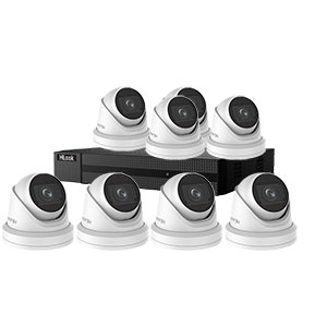 HiLook by Hikvision 8Ch IP-CCTV Kit with 8x 8MP 4K UHD IR Motorised Zoom Turret Camera with PoE & 30m IR (2.8mm to 12mm)
