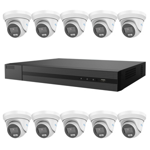 2MP HiLook by Hikvision 16Ch HD-TVI Kit with 10x ColorVu Lite 1080P 40m White Light Turret Camera (2.8mm lens)
