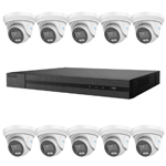 HiLook by Hikvision 16Ch HDoC CCTV Kit with 10x 5MP 3K ColorVu Lite White Turret Camera, built in Mic (2.8mm Lens)