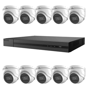 HiLook by Hikvision 16Ch HDoC CCTV Kit with 10x 8MP 4K White Turret Camera with 30m Night Vision (2.8mm Lens)