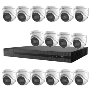 HiLook by Hikvision 16Ch HDoC CCTV Kit with 16x 8MP 4K White Turret Camera with 30m Night Vision (2.8mm Lens)