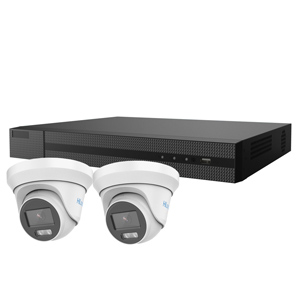 2MP HiLook by Hikvision 4Ch HD-TVI Kit with 2x ColorVu Lite 1080P 40m White Light Turret Camera (2.8mm lens)