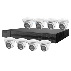 2MP HiLook by Hikvision 8Ch HD-TVI Kit with 8x ColorVu Lite 1080P 40m White Light Turret Camera (2.8mm lens)