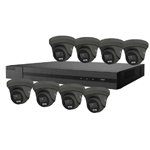 HiLook by Hikvision 8Ch HDoC CCTV Kit with 8x 5MP 3K ColorVu Lite Grey Turret Camera, built in Mic (2.8mm Lens)