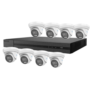 HiLook by Hikvision 8Ch HDoC CCTV Kit with 8x 5MP 3K ColorVu Lite White Turret Camera, built in Mic (2.8mm Lens)