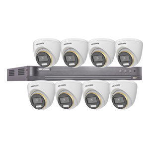 Hikvision 8Ch HD-TVI CCTV Kit with 8x 8MP 4K ColorVu White Light Fixed Turret Camera (2.8mm Lens)