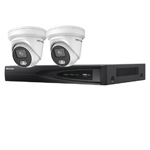 Hikvision 4Ch IP CCTV Kit with 2x ColorVu 4MP Full Time Colour Turret Audio Camera with Built in Mic