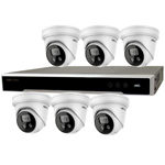 Hikvision 8Ch IP CCTV Kit with 6x DarkFighter AcuSense 4MP IR Turret Network Camera with 2 Way Audio