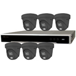 Hikvision 8Ch IP CCTV Kit with 6x ColorVu 4MP Full Time Colour Grey Turret Audio Camera with Built in Mic
