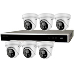Hikvision 8Ch 4K IP CCTV Kit with 6x DarkFighter AcuSense 8MP IR Turret Network Camera with 2 Way Audio