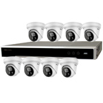 Hikvision 8Ch IP CCTV Kit with 8x DarkFighter AcuSense 4MP IR Turret Network Camera with 2 Way Audio