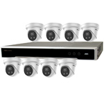 Hikvision 8Ch IP CCTV Kit with 8x DarkFighter AcuSense 4MP IR Turret Network Camera with built in Mic