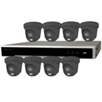 Hikvision 8Ch IP CCTV Kit with 8x ColorVu 4MP Full Time Colour Grey Turret Audio Camera with Built in Mic