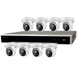 Hikvision 8Ch 4K IP CCTV Kit with 8x DarkFighter AcuSense 8MP IR Turret Network Camera with 2 Way Audio
