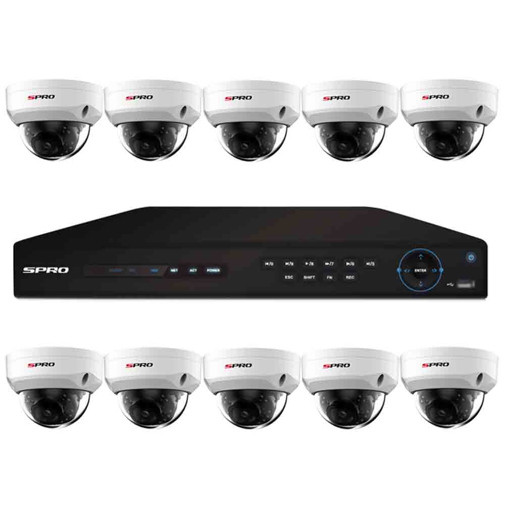 Spro 16ch 6mp Ip Cctv Kit With 10x Fixed Lens Poe Vandal Resistant